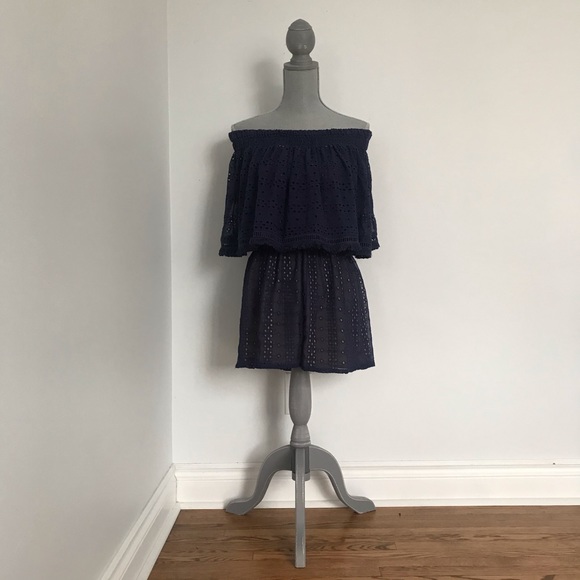 Anthropologie Off the Shoulder Eyelet Romper - Picture 1 of 4